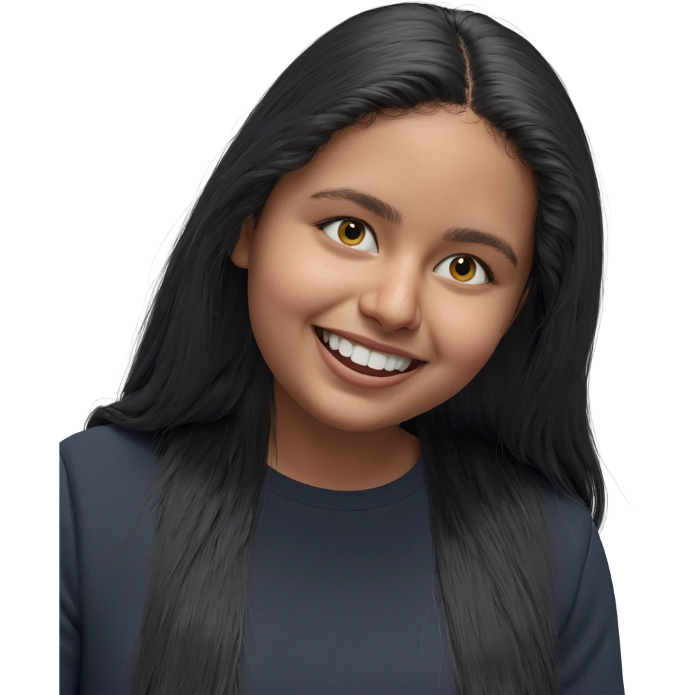 smiling girl with long hair emoji