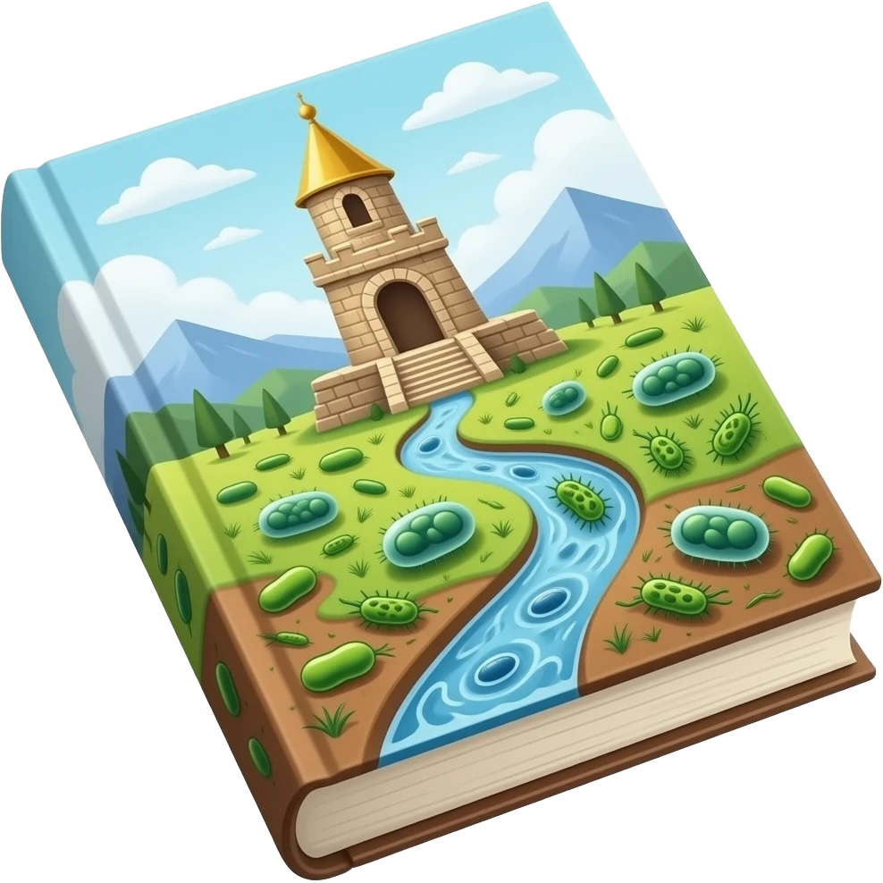 Biologia i Geologia libro , los 5 reinos i vacterias con cel·lulas emoji