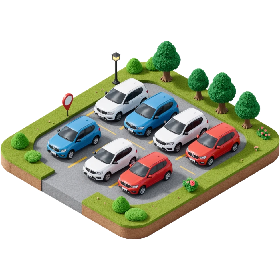 lot with many cars emoji