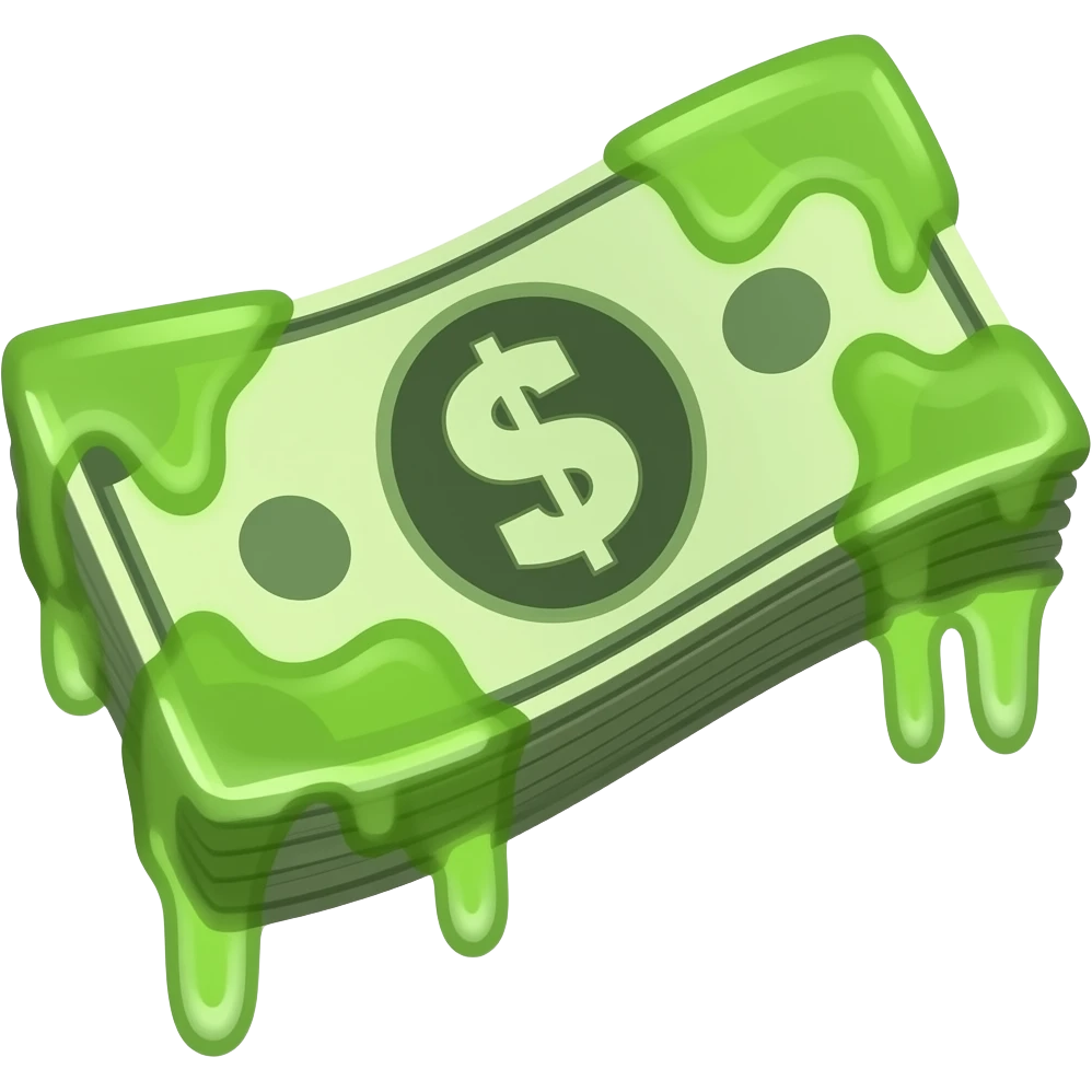 Money with green slime on it emoji