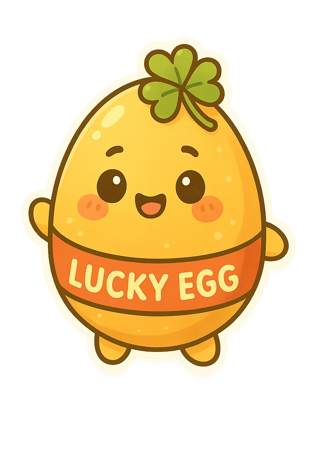 a lucky egg, whimsical, bright colors, charm, simple background emoji