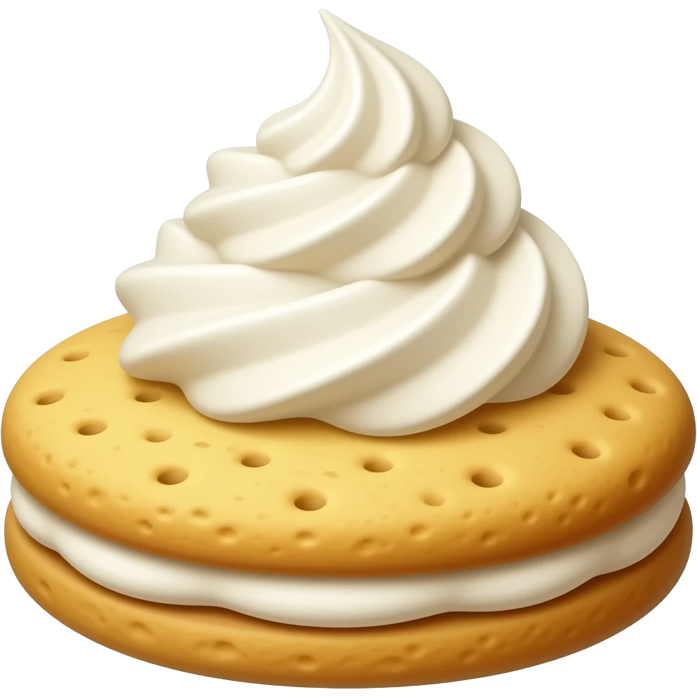 Yellow cookie woth whip cream emoji