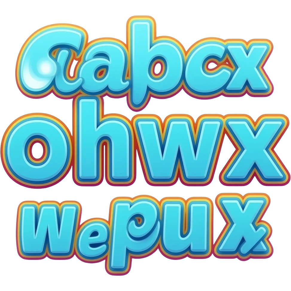 Canva in neon blue and deep teal  in 3d style with all colors of the rainbow as a border outlined around each letter, isolated, 3d rendering, no emoji icons no emoji faces and must have no human figures emoji