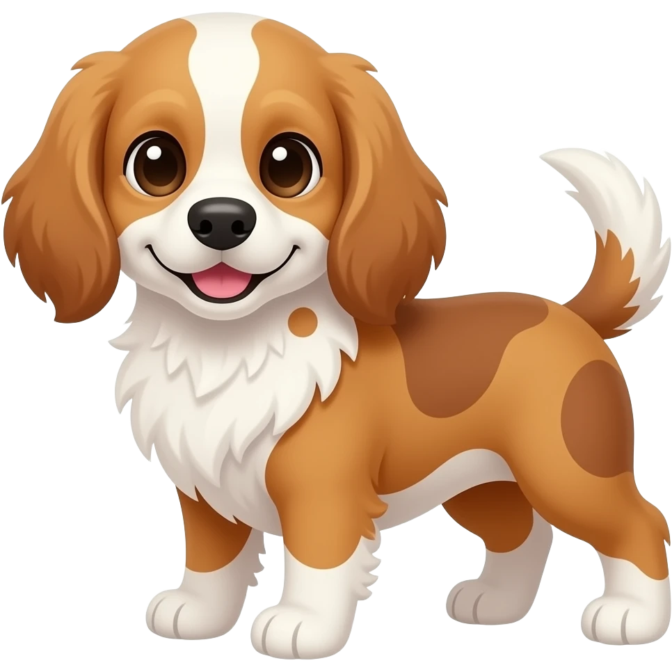 Cockapoo white chest white feet white chin emoji
