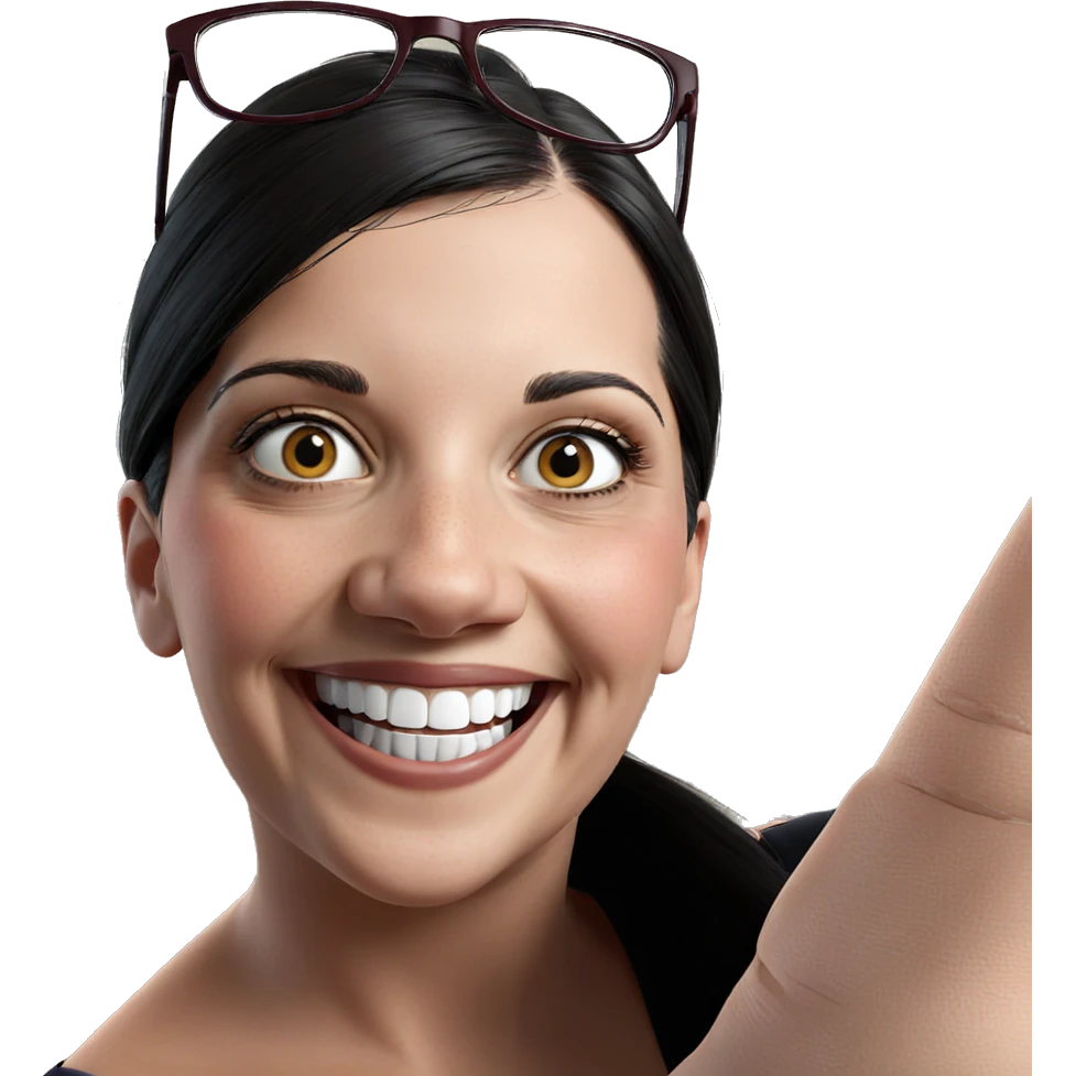 smiling girl with glasses emoji