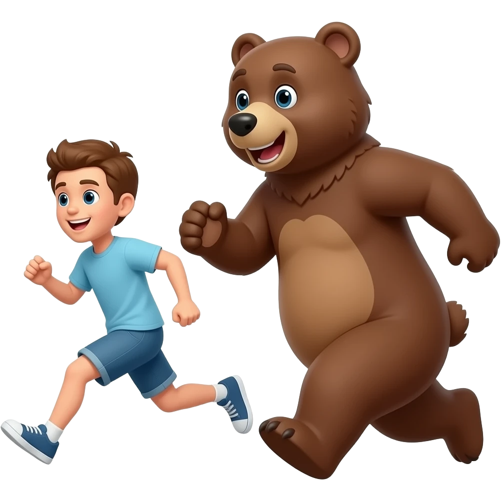 person being chased by bear emoji