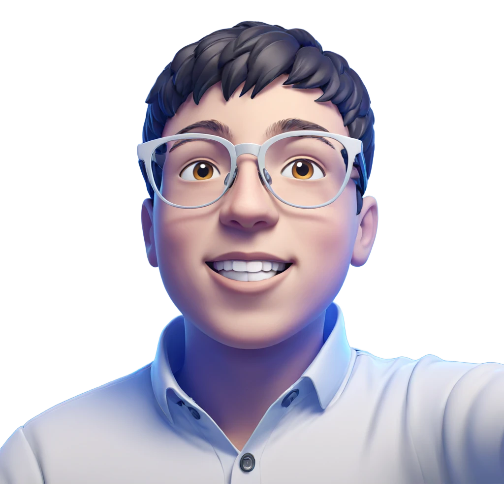 happy boy with glasses emoji