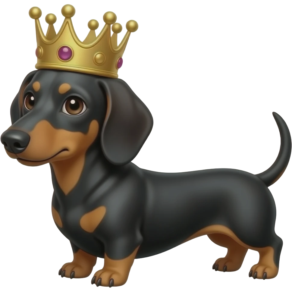 Dachshund  wearing a crown emoji