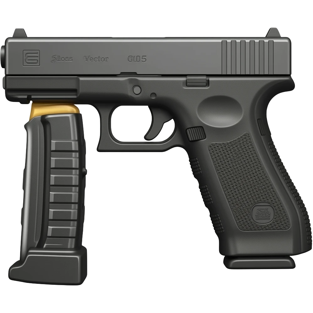 Glock 17 gen 5 with an extended kriss vector magazine and a laser beam on the barrel emoji