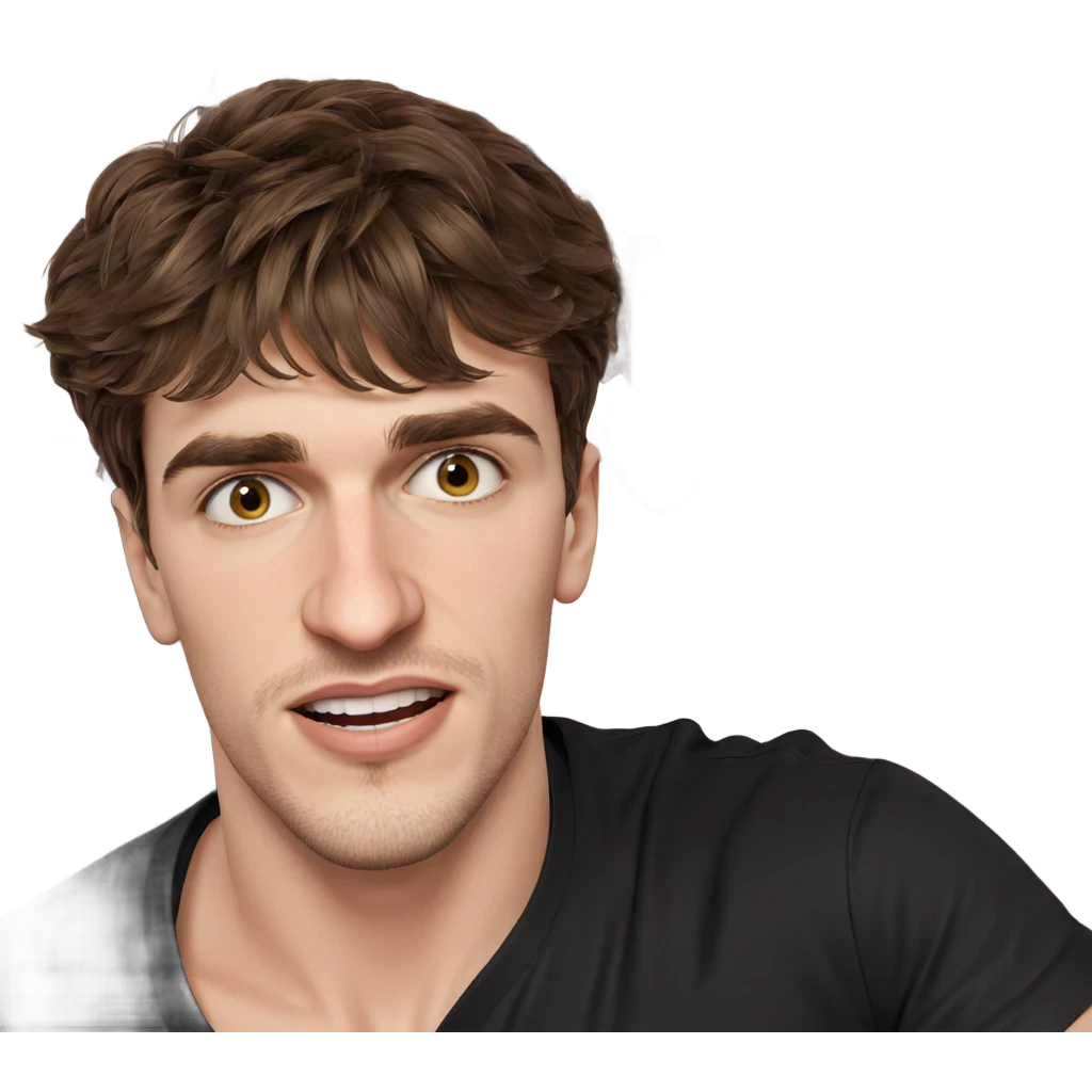 brown haired male portrait emoji