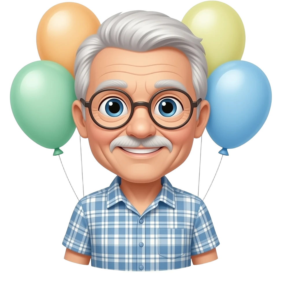 60 with balloons emoji