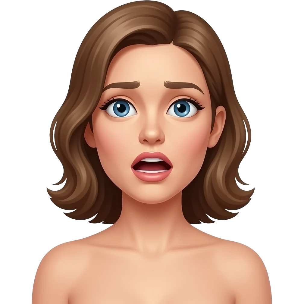 Shocked naked women, body visible emoji