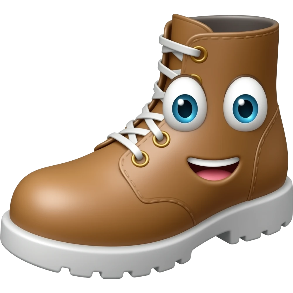 shoe with eyes and mouth emoji