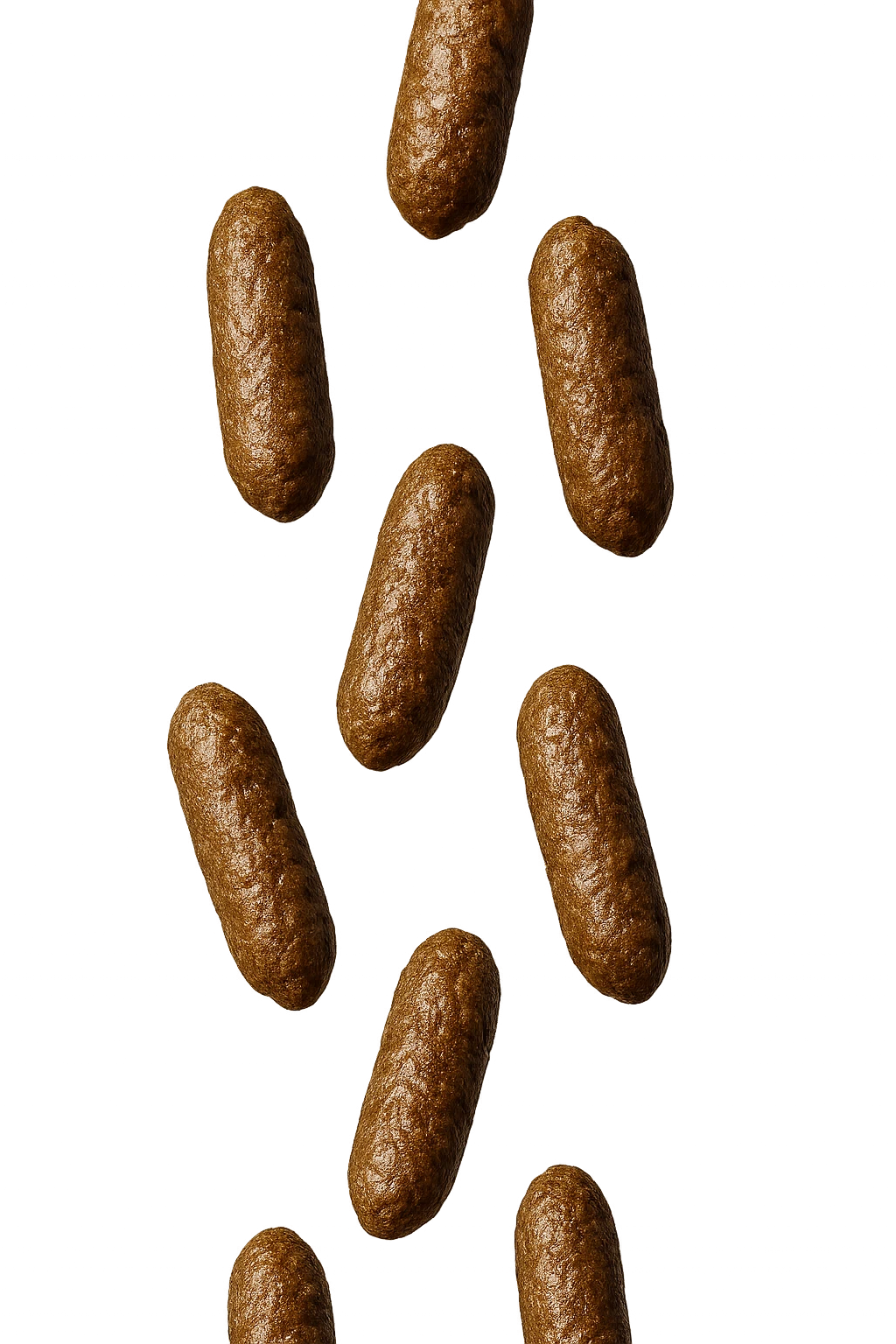 FECI DI ANIMALE A PALLINI LEGGERMENTE ALLUNGATI CADONO DALL'ALTO VERTICALMENTE, IPERREALISTICI 4K emoji