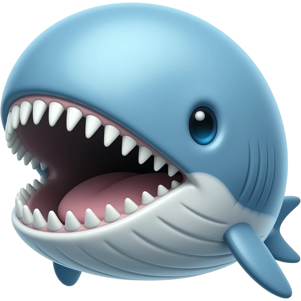 Make a bloop (a whale with a giant open mouth and make it blue) and it have shark teeth (and make it have allot of gills gills) emoji