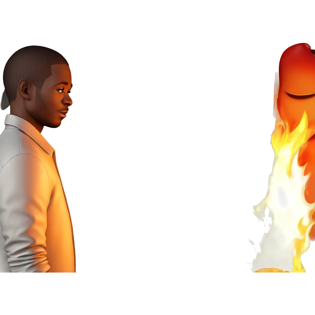 boy in flames emoji