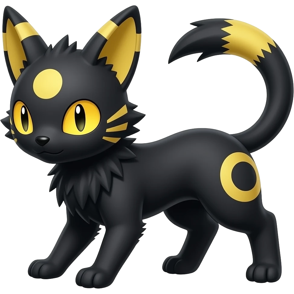Umbreon-Furret-fusion-hybrid-animal-creature with tufted ears, tufted tail emoji