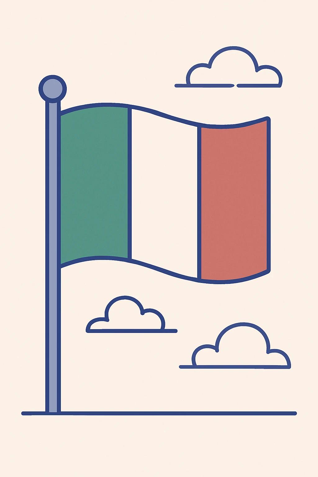 Italian flag, simple and clear, green white and red vertical stripes emoji