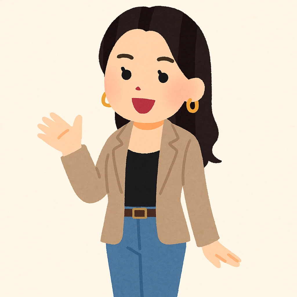 Kendall Jenner in Irasutoya style, cheerful expression, fashionable outfit, simple cartoon look, soft pastel colors, plain background emoji