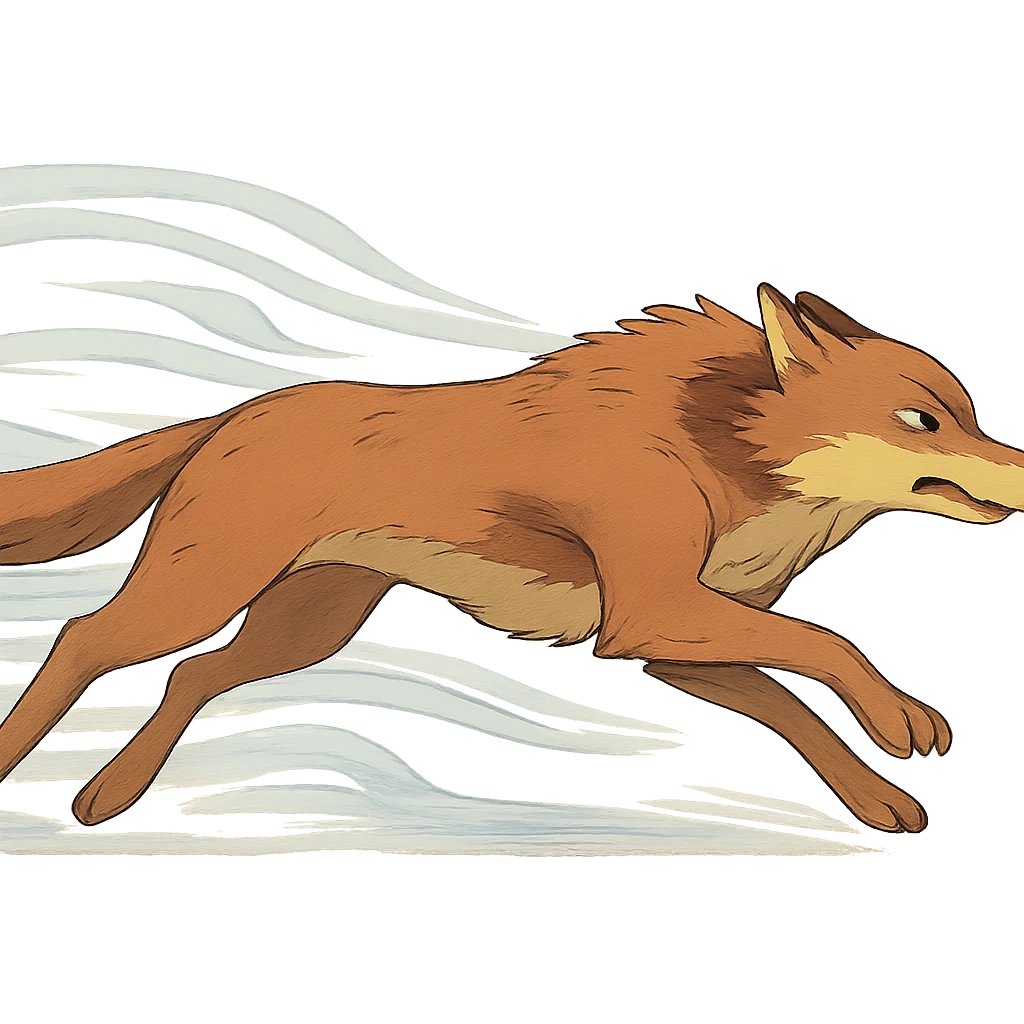 ghibli style wind or fast animal in motion emoji