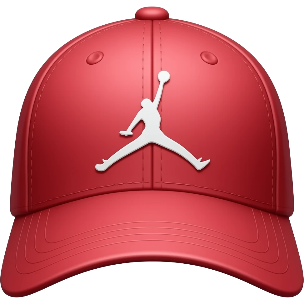 Una gorra que la gorra sea roja con el diseño de la nerca jordan emoji
