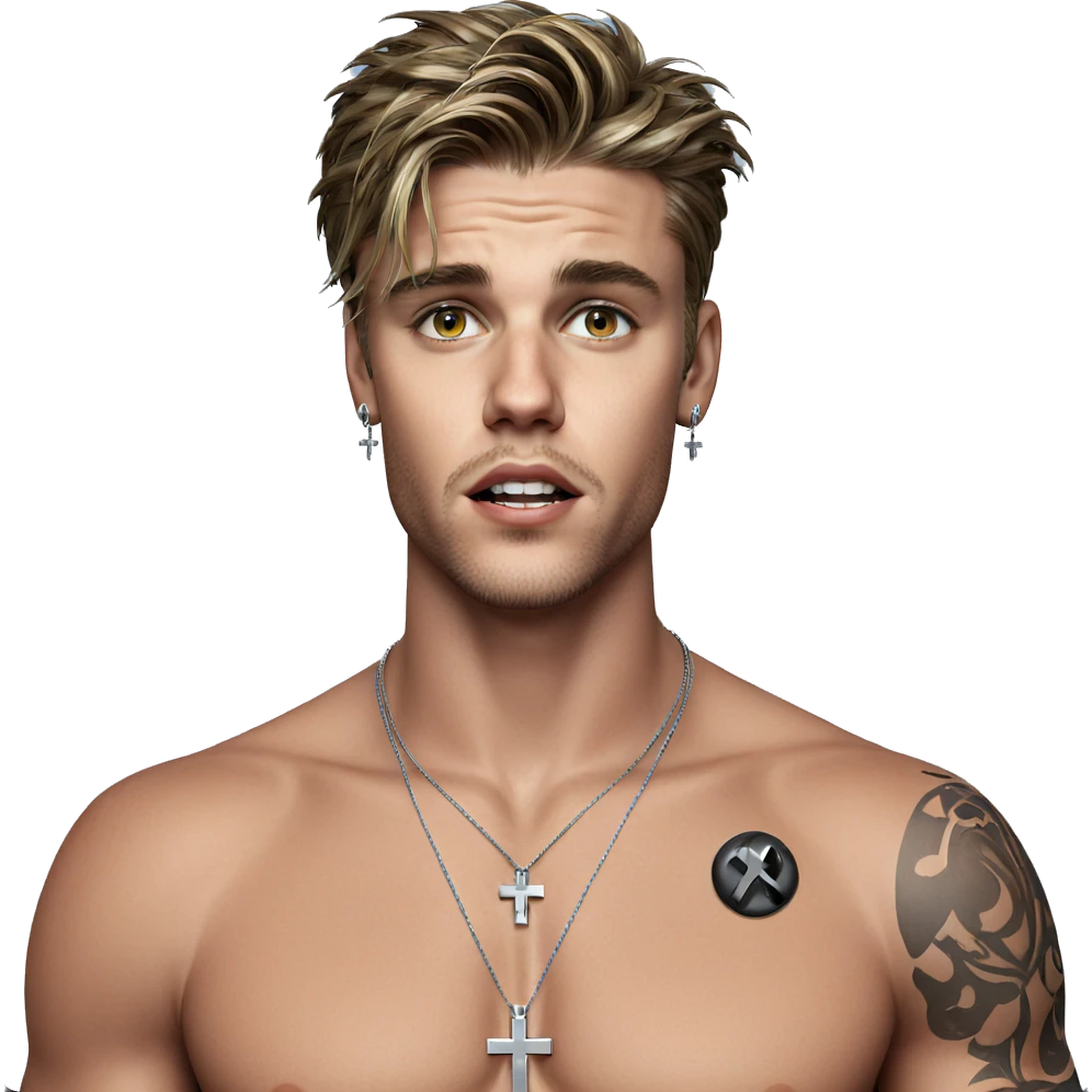 male model with cross necklace emoji