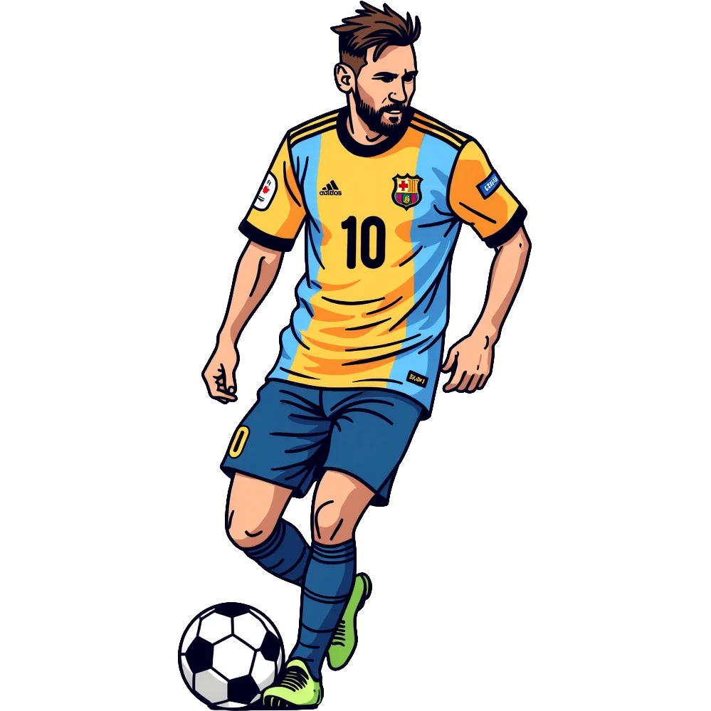 Lionel Messi soccer player with Argentine jersey number 10 emoji
