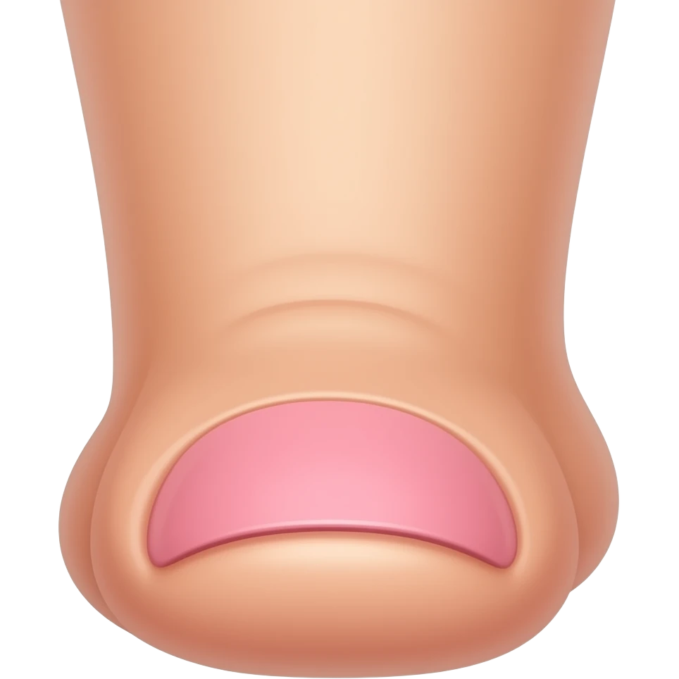 Woman with a big toe with pink toenails emoji