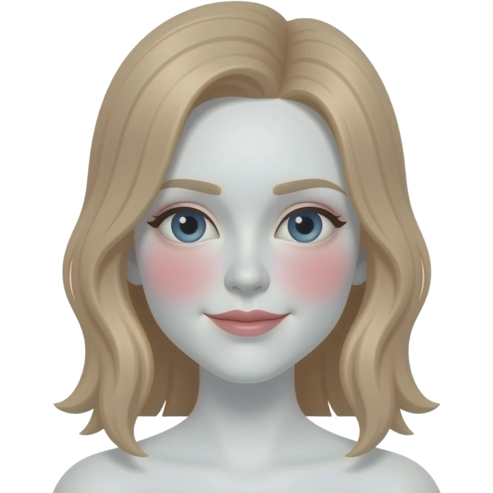 흰색 얼굴의 붉은색 홍조를 하고 있는 이모티콘 emoji