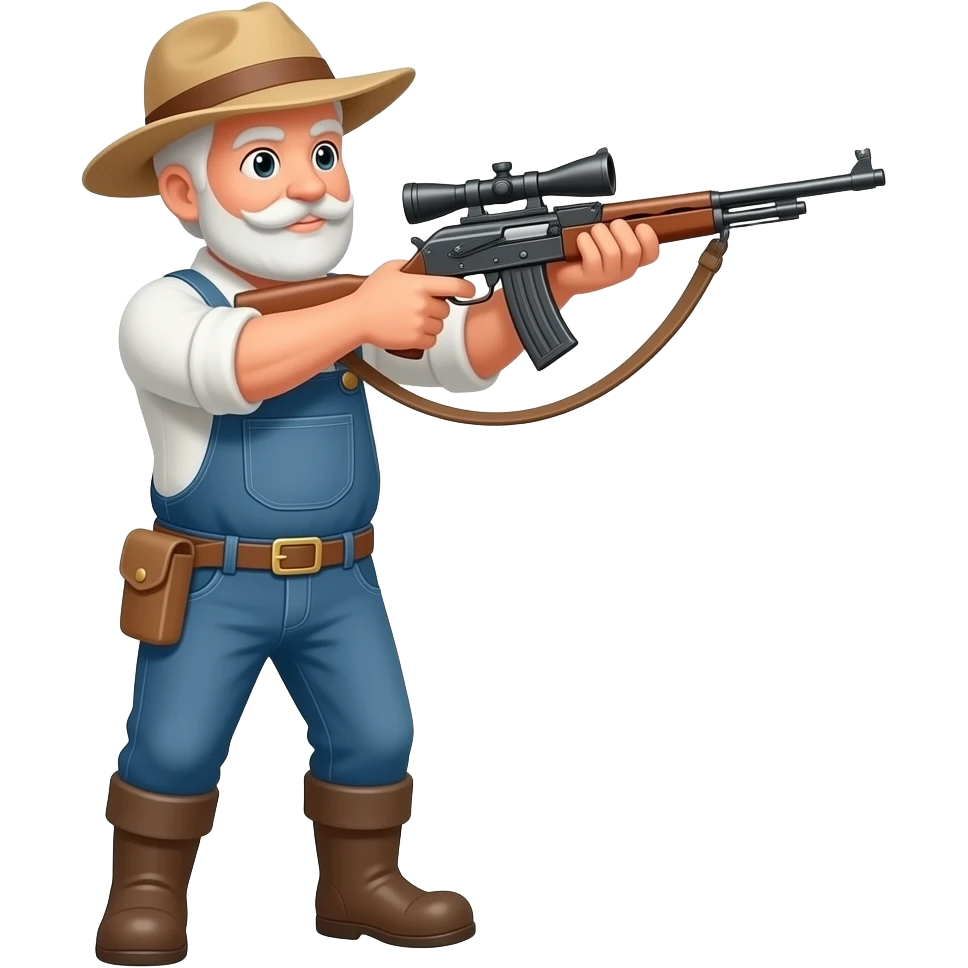 farmer shooting rifle into the air emoji