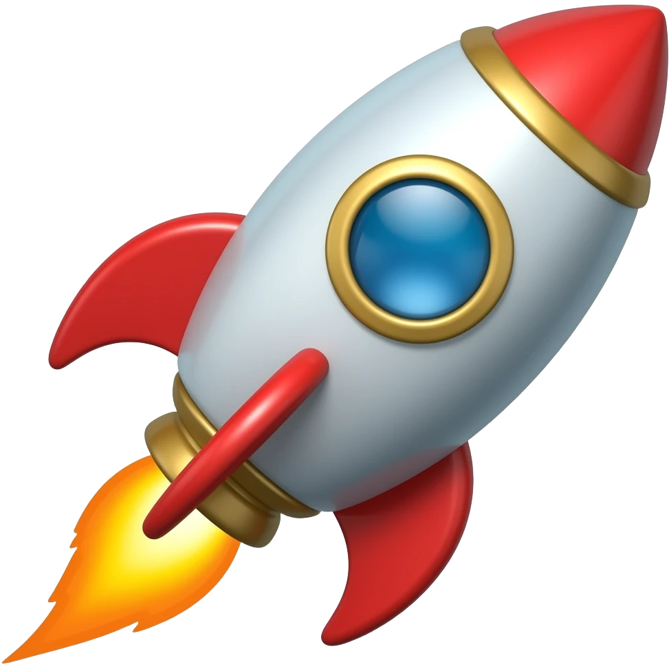 rocket liquid color glass style emoji