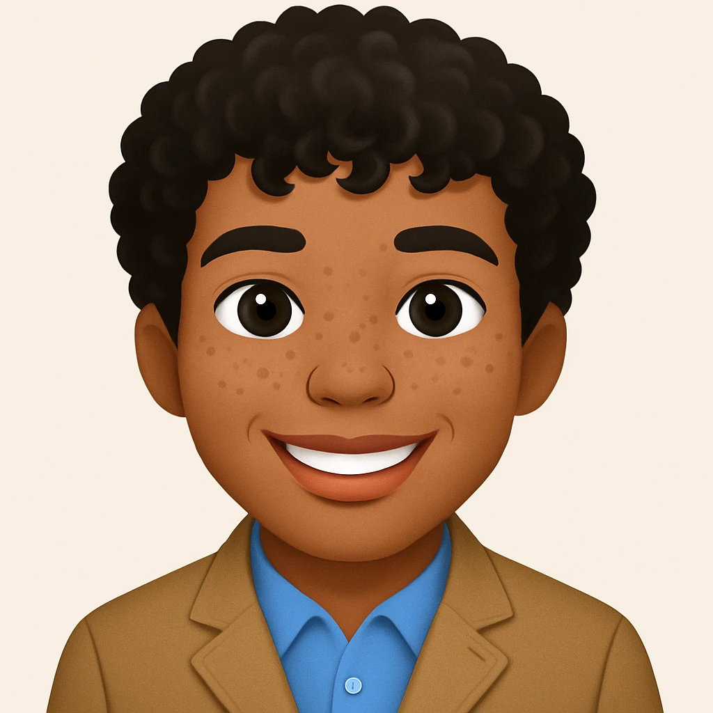 turn the second man in emoji style of the 1st image, match the facial features and get up emoji