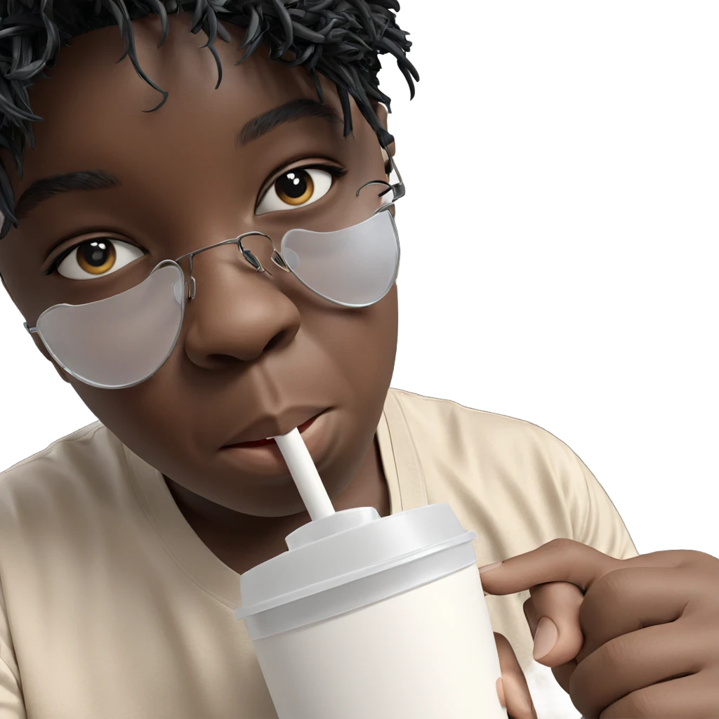 boy with cup and straw emoji