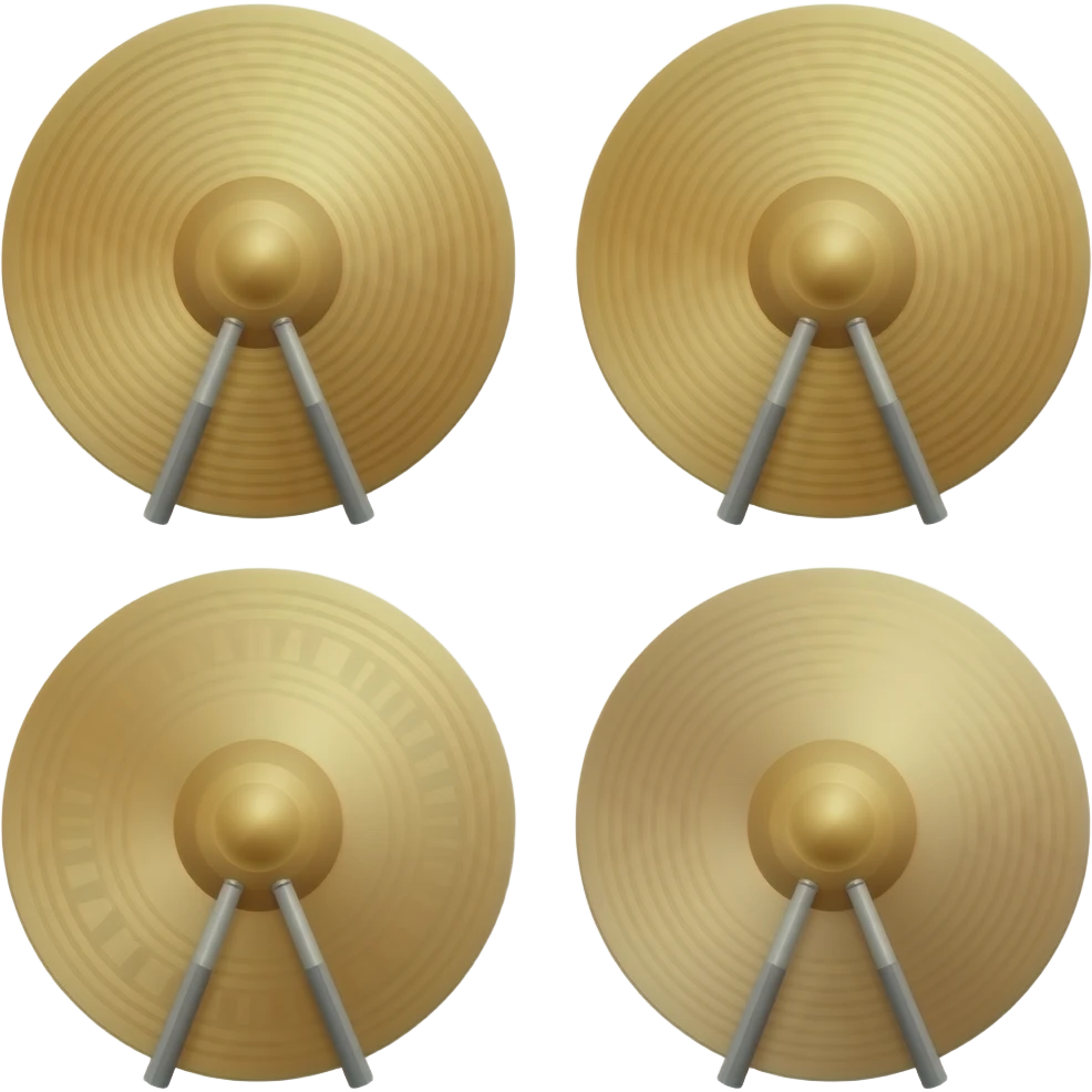 Four Cymbals with stands emoji