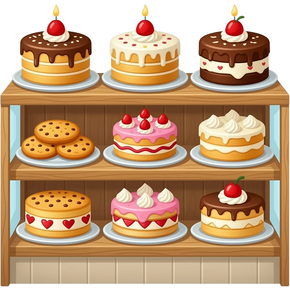 desserts, bakery products, cakes, cookies, sweets for sale emoji