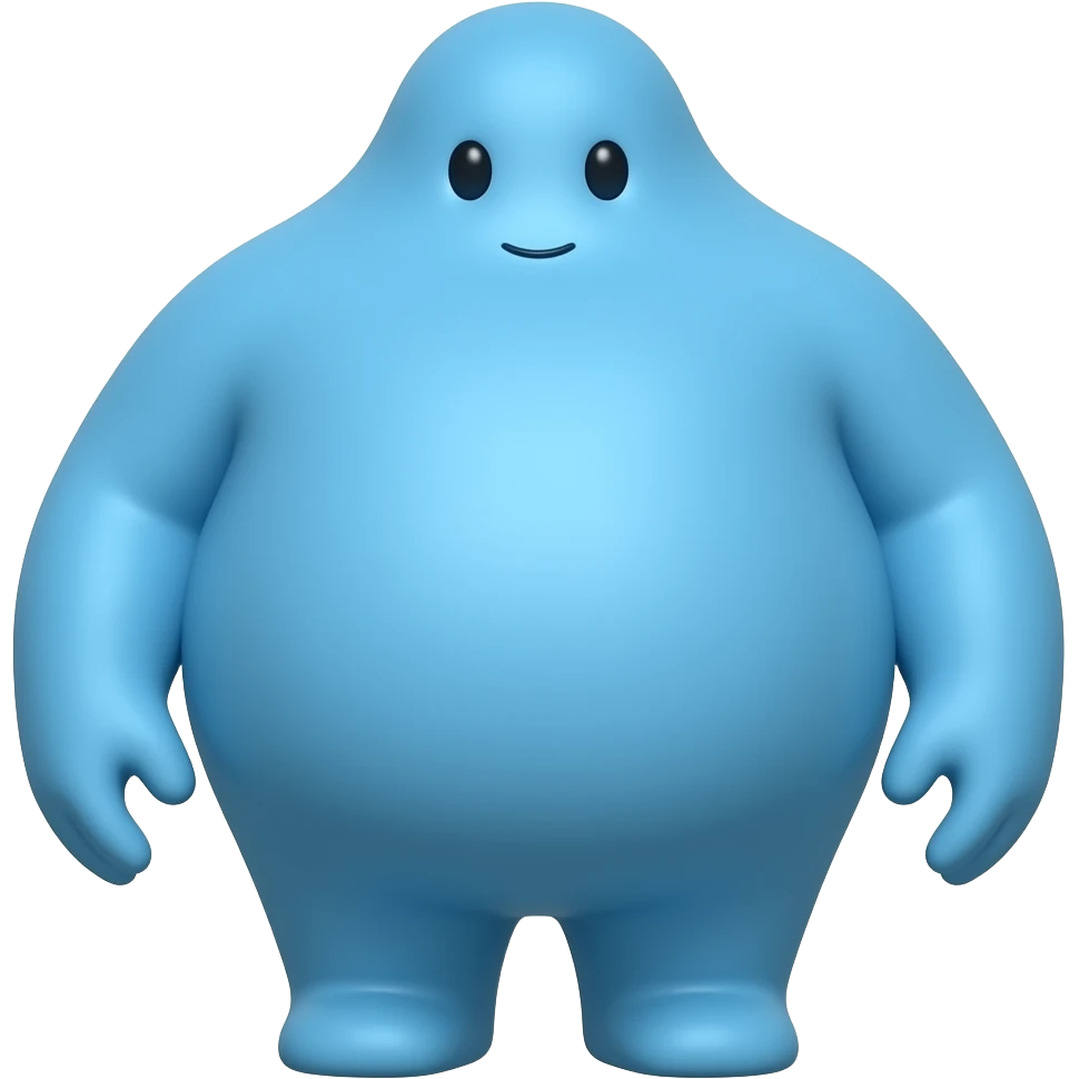 Big fat blob person blue emoji