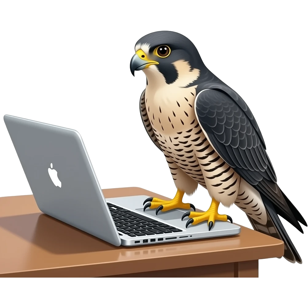 falcon typing on a macbook emoji