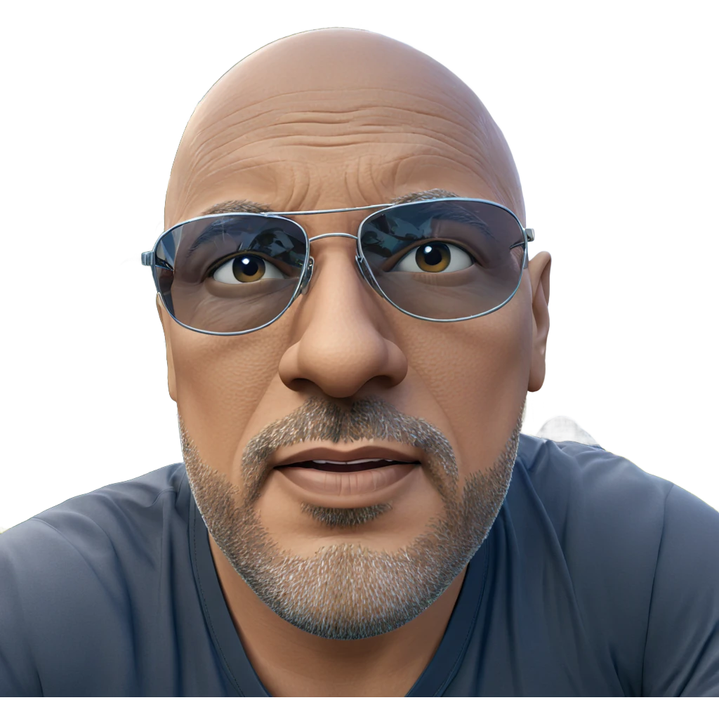 bald man outdoors in sunlight emoji