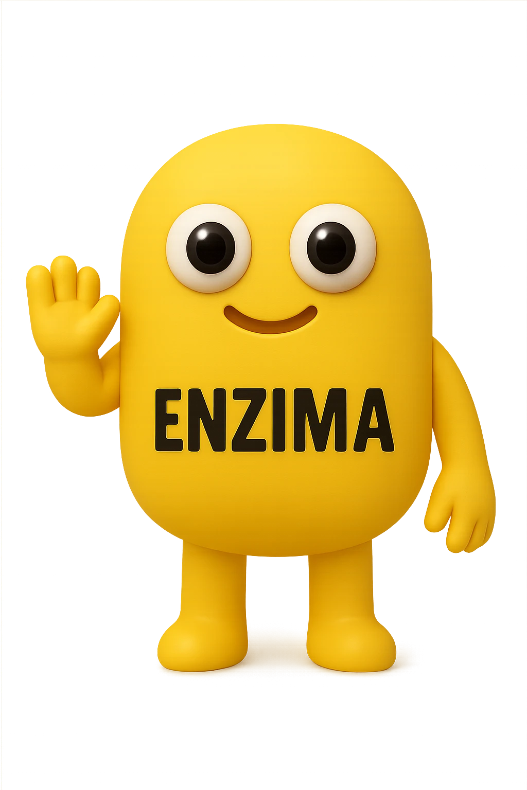 FALLO IDENTICO MA CON LA SCRITTA ENZIMA IN ITALIANO SUL CORPO. emoji con enzima umano con occhi 3d con la scritta "ENZIMA" SUL CORPO IN ITALIANO emoji