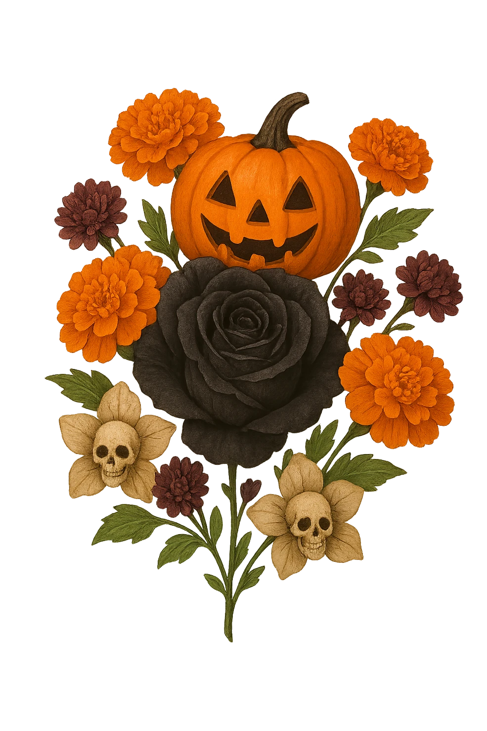 Halloween flower remove background, remove shadow emoji