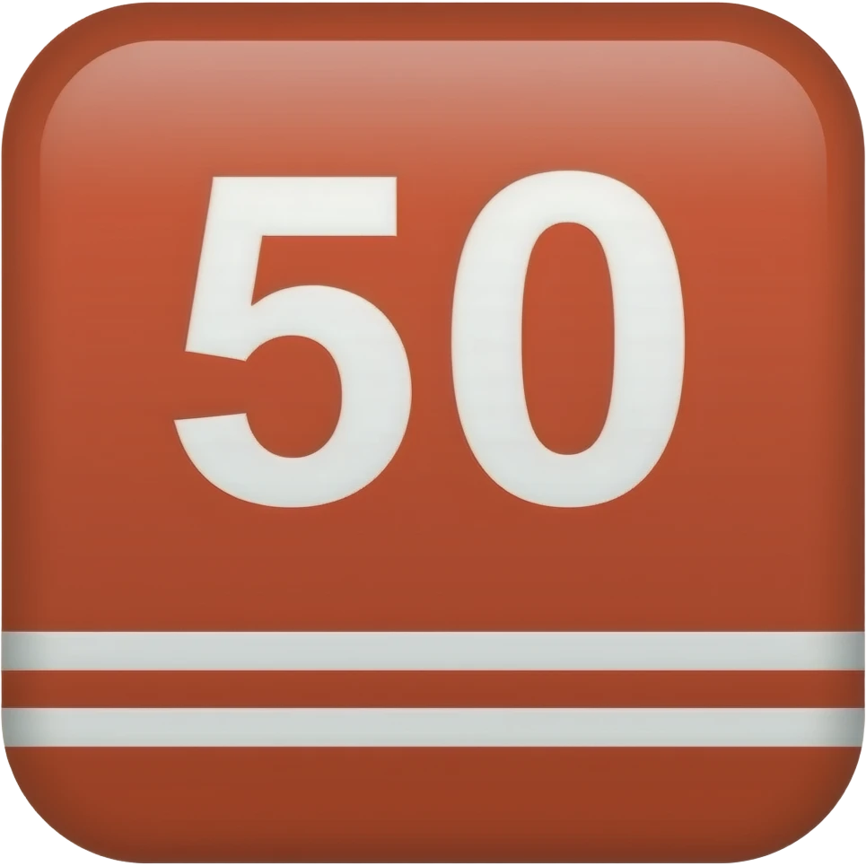 The 💯 emoji but with 50 with the same two lines at the bottom emoji