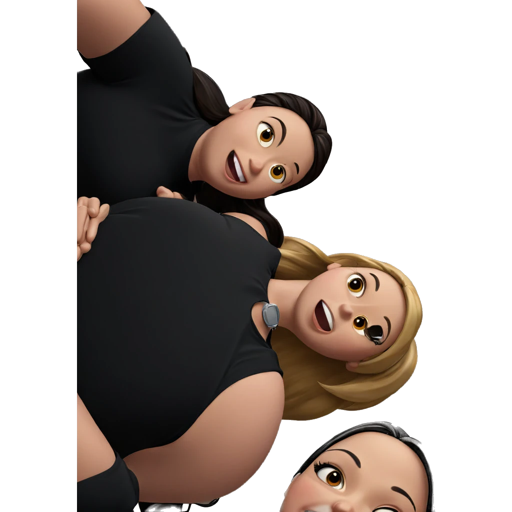 happy girls sharing a moment emoji