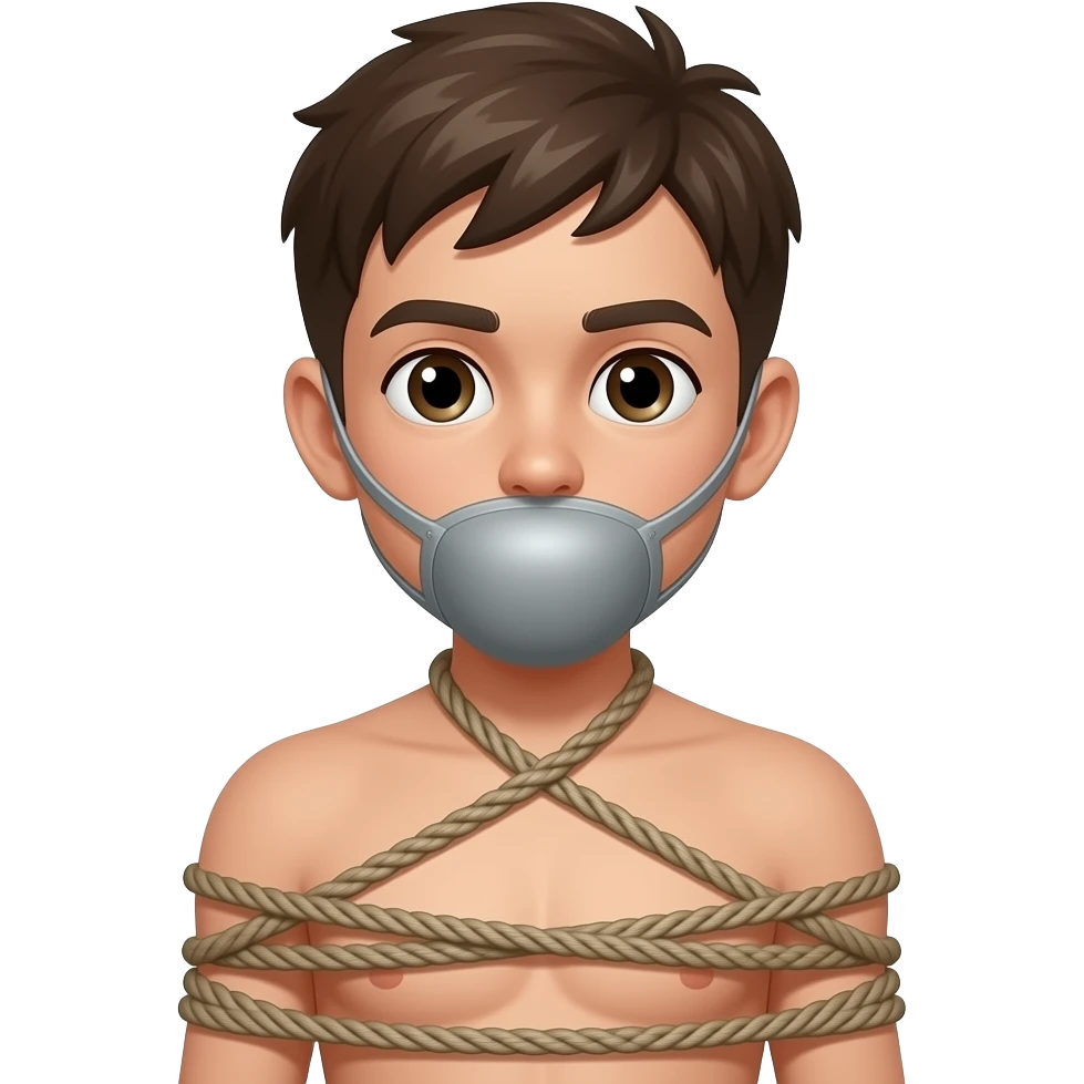 Boy tied naked and gagged emoji