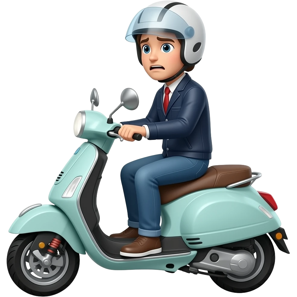 moped rider embarrased emoji