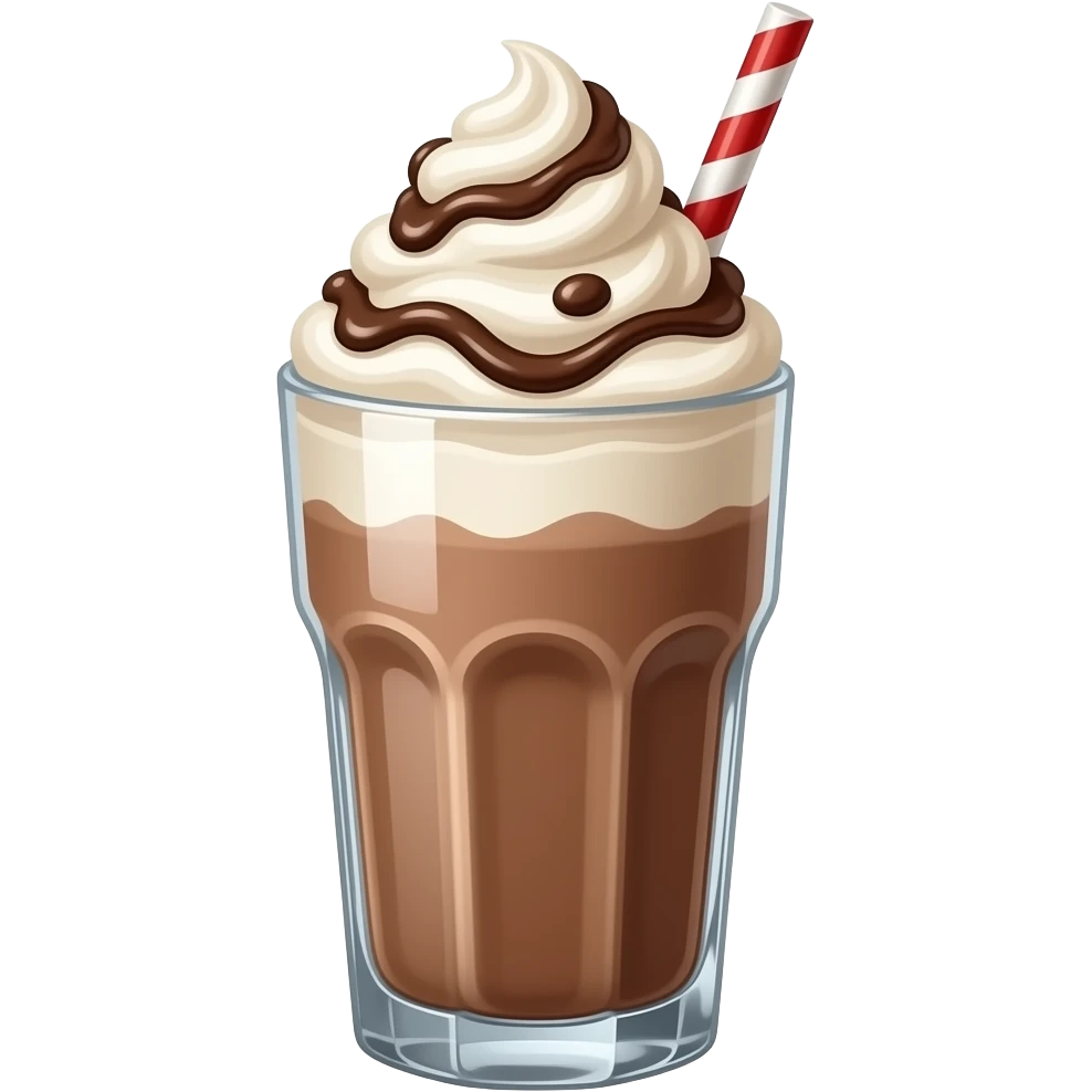 A gourmet chocolate milkshake emoji