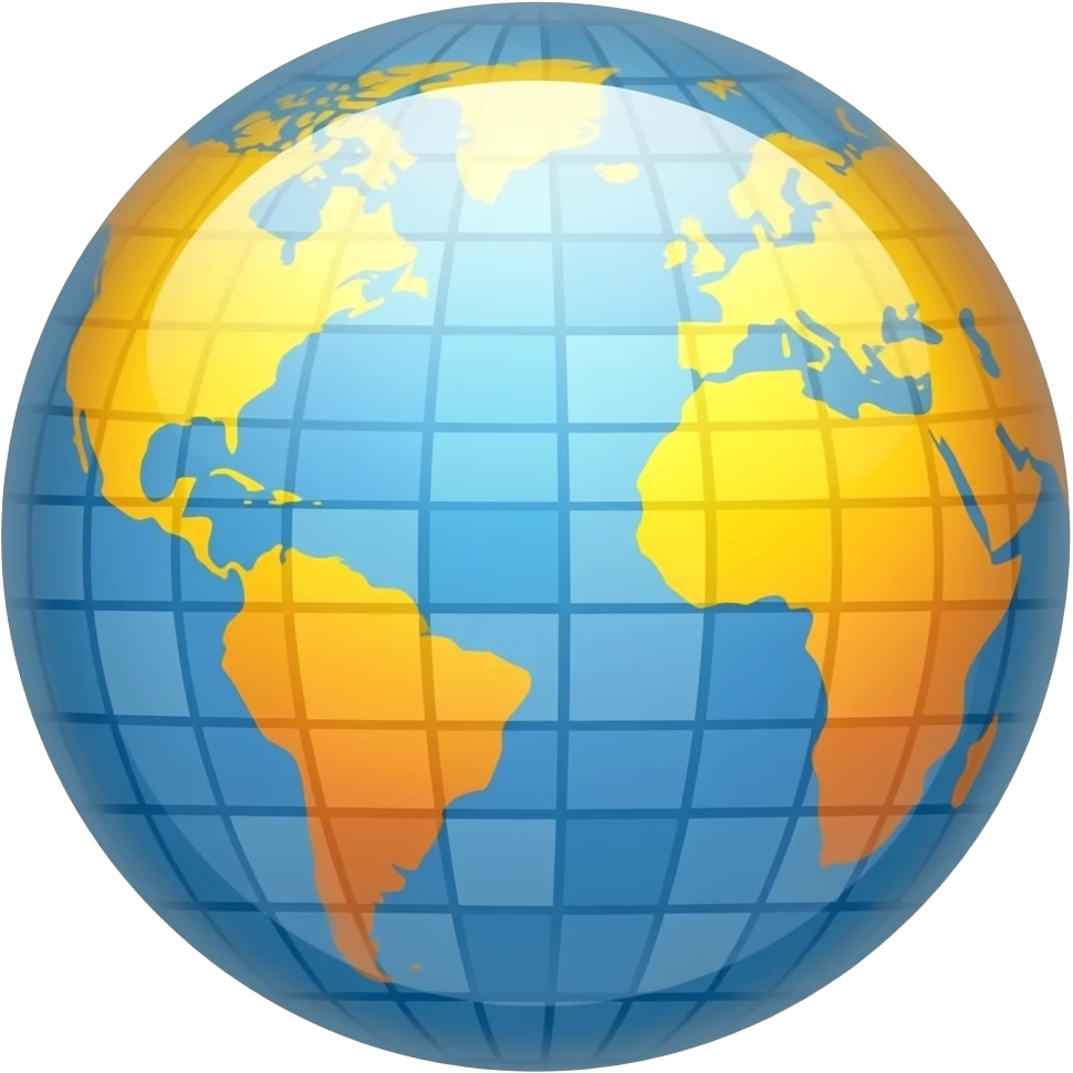 yellow, orange and blue icon crystal globe emoji