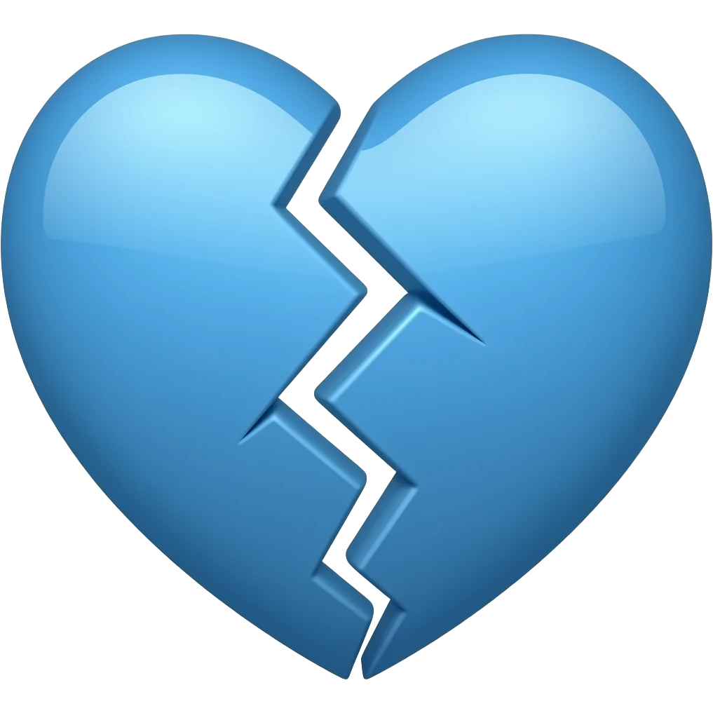 Broken blue heart emoji