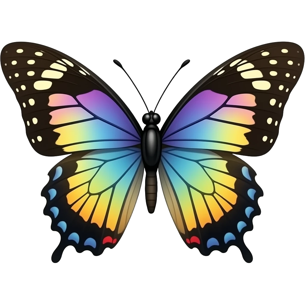 Different colour butterfly emoji