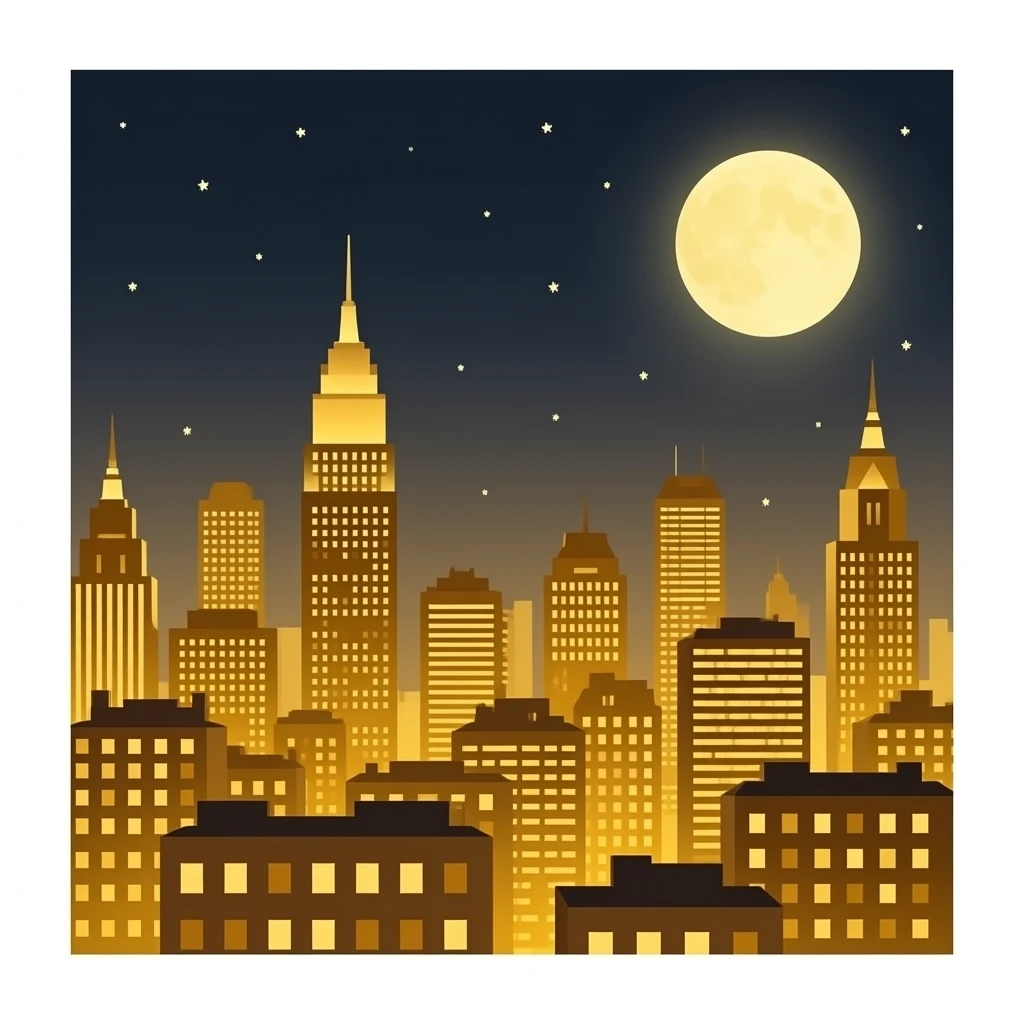 golden night city emoji