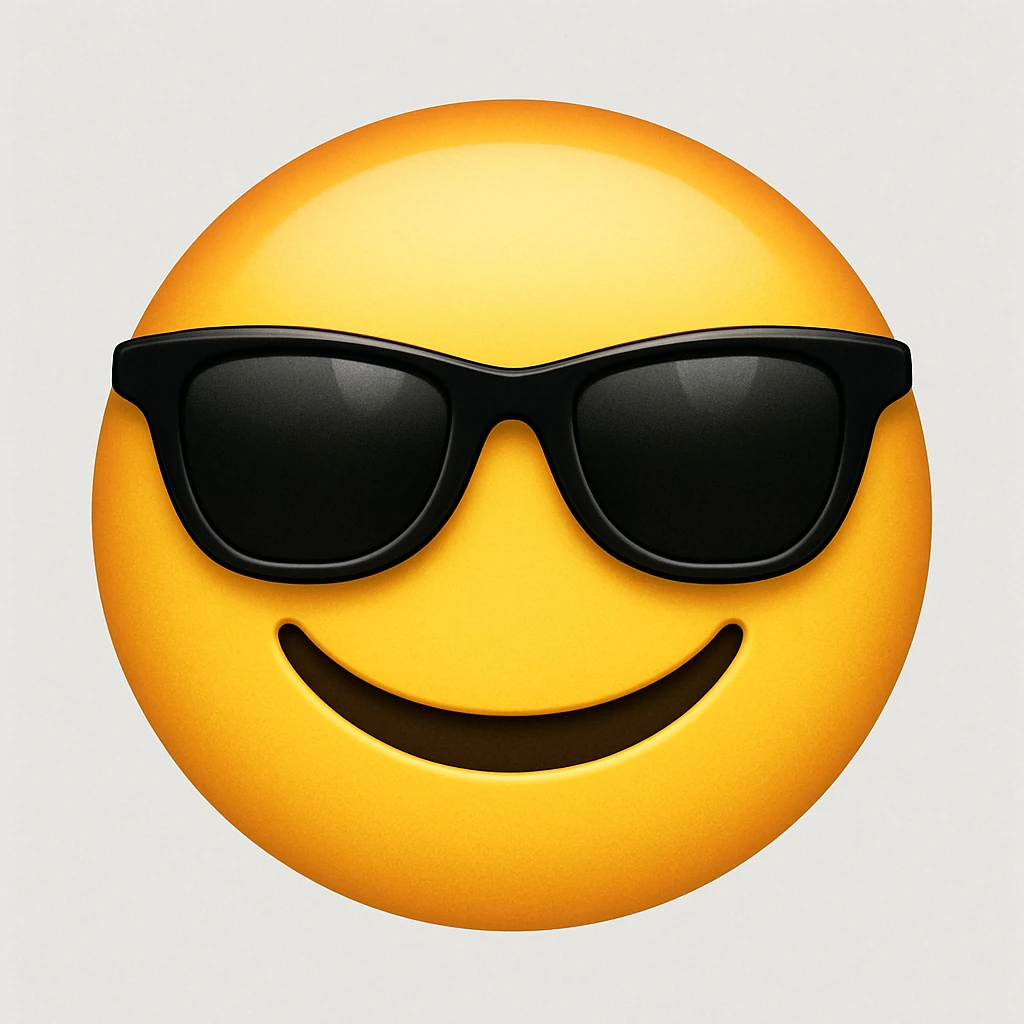 yellow face with sunglasses emoji emoji